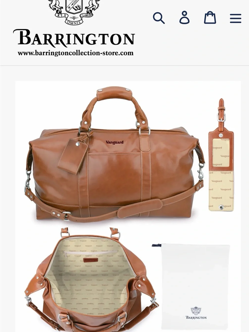 BARRINGTON BROWN LEATHER DUFFLE BAG/CARRY ON CAPTAIN ED Solid Beautiful New